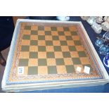 Cast alloy metal chess set and board