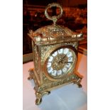 Large brass battery clock