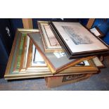 Box of mixed framed pictures and prints