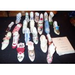 Quantity of collectable ceramics shoe models various makes including Coalport,