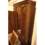 Large oak wardrobe with mirrored door and lower drawer 102 x 39 x 196 cm