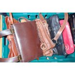 Six assorted vintage leather handbags including Joshua Taylor and Jane Shilton