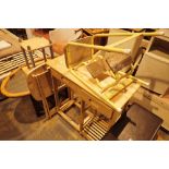 Pine kitchen work unit on castors and a kitchen step stool