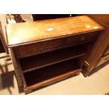 Mahogany inlaid shelf unit with two upper drawers 75 x 26 x 72 cm