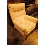 Tall upholstered lounge chair