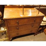 Oak three drawer chest