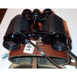 Pair of leather cased French Denhill 8 x 32 binoculars