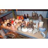 Shelf of mixed ceramics