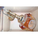 Hand blown glass light with brass fittings