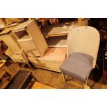 Lloyd Loom type bed and bathroom chair,