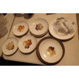 Mixed collectors plates including Thomas of Germany fruit plates