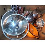Mixed pans and cutlery etc
