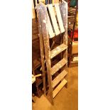 Four step wooden stepladder