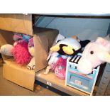 Box of mainly soft toys including Peppa Pig