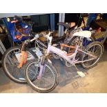 Claud Butler childrens 6 speed trial bike with a Baracuda 18 speed full suspension childrens