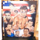 Oil painting by a local artist of various boxers