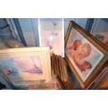 Collection of prints mainly in gilt edged frames,