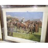 Framed and glazed print At Hethersett Races original by Sir Alfred Mannings 1940 60 x 45 cm