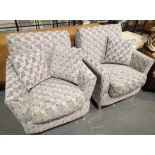 Pair of modern upholstered Nikki Accent lounge chairs with aluminium legs (new and unused, RRP £