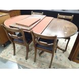Mahogany dining table and four chairs L: 170 cm