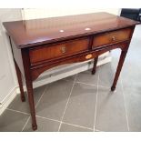 Heath and Rackstraw of High Wycombe mahogany side table with two drawers 105 x 45 cm