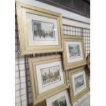 Four framed and glazed Lowry prints 20 x 50 cm