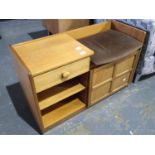 Nathan telephone table with single drawer, two shelves and a side cupboard