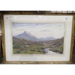 Large Victorian Scottish scene watercolour signed G Bentley 43 x 71 cm