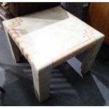 Art Deco type square marble table by Magnussen International, made in the Philippines 68 cm squared