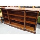 Breakfront mahogany bookcase with bamboo effect columns L: 160 cm