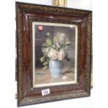 Victorian framed and glazed still life oil painting, unsigned 22 x 30 cm