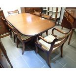 Heath and Rackstraw of High Wycombe mahogany extending dining table with six chairs L: 168 cm