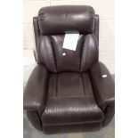 Leather electric riser recliner armchair in good condition with original invoice for £1150