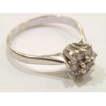 18ct white gold brilliant cut multi diamond ring size L, set with approximately 0.38ct diamond, with