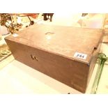 Antique oak box with carry handles