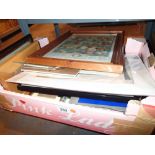 Box of picture frames and border cards