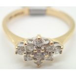 18ct gold fancy diamond ring size N 3.3g