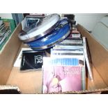 Box of mixed CDs and DVDs