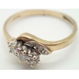 9ct gold diamond dress ring size P