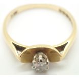 18ct yellow gold diamond solitaire ring size O 3.1g