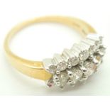 18ct gold diamond cluster ring, size P, with approximately 1.00ct of diamonds 5.5g