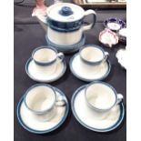 Wedgwood dinner set in the Blue Pacific pattern seventeen pieces