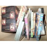 Box of mixed DVDs
