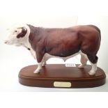 Royal Doulton Hereford Bull DA19 from the Connoisseur series designed by Graham Tongue,