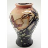 Moorcroft vase in the Dawn Wren pattern H: 10 cm