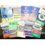 Ten 1960s England football programmes