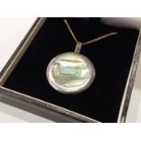 Silver mother of pearl necklace