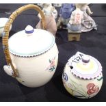 Poole Pottery biscuit barrel and preserve pot