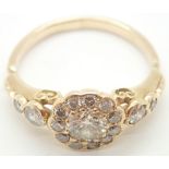 Unmarked believed 18ct yellow gold diamond set ring (approximately 1ct total diamonds) size O/P 2.8g