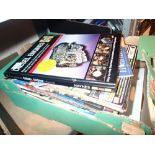 Box of Volkswagen related magazines and Haynes diesel manual